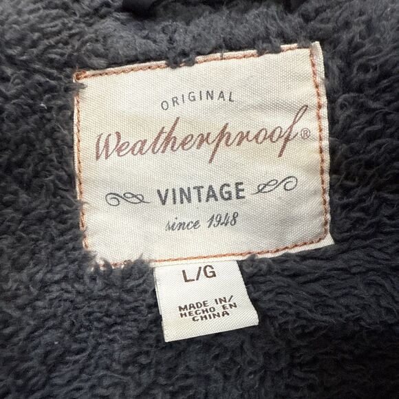 Weatherproof Vintage Men’s Sherpa Fleece Lined Puffer Jacket BLACK Full Zip L - Picture 4 of 8